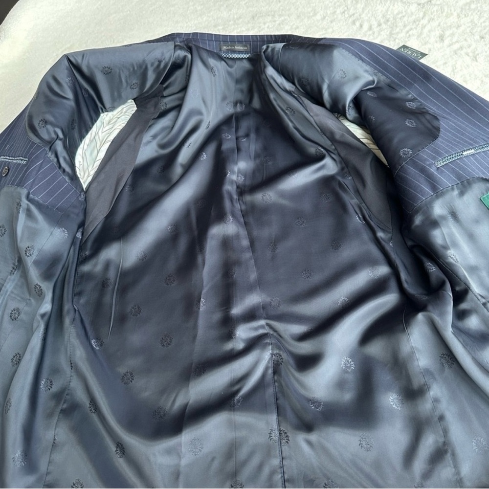 Ralph Lauren NWT Wool Blend Ultra Flex Navy Blue Pinstripe Sport Blazer - Picture 7 of 8
